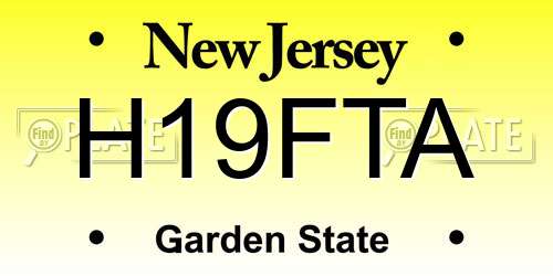 H19FTA New Jersey License Plate