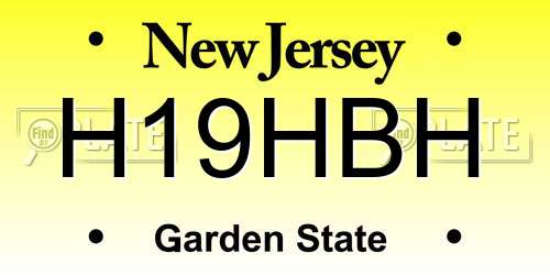 H19HBH New Jersey License Plate