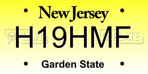 H19HMF New Jersey License Plate