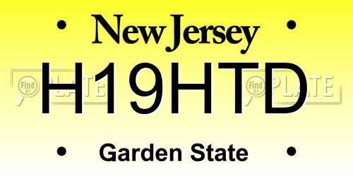 H19HTD New Jersey License Plate