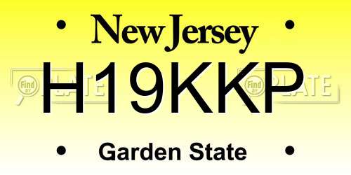 H19KKP New Jersey License Plate