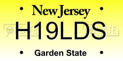 H19LDS New Jersey License Plate