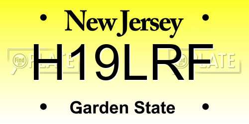 H19LRF New Jersey License Plate