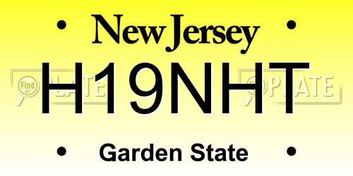 H19NHT New Jersey License Plate