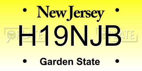 H19NJB New Jersey License Plate