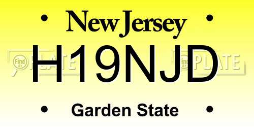 H19NJD New Jersey License Plate