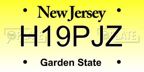 H19PJZ New Jersey License Plate