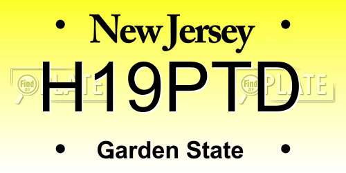 H19PTD New Jersey License Plate