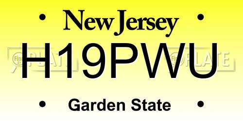 H19PWU New Jersey License Plate