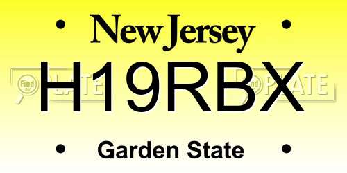 H19RBX New Jersey License Plate