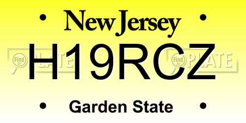 H19RCZ New Jersey License Plate
