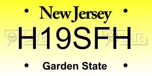 H19SFH New Jersey License Plate