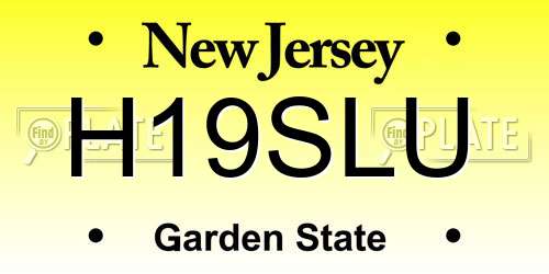 H19SLU New Jersey License Plate