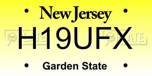 H19UFX New Jersey License Plate