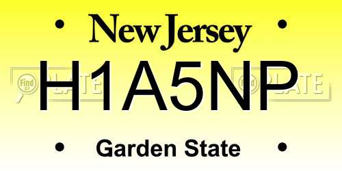 H1A5NP New Jersey License Plate
