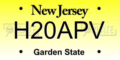 H20APV New Jersey License Plate