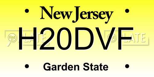 H20DVF New Jersey License Plate