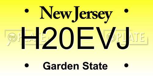 H20EVJ New Jersey License Plate