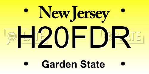 H20FDR New Jersey License Plate