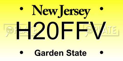 H20FFV New Jersey License Plate