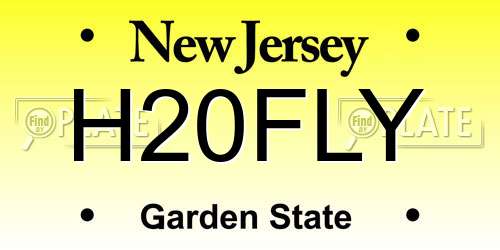 H20FLY New Jersey License Plate