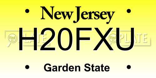 H20FXU New Jersey License Plate