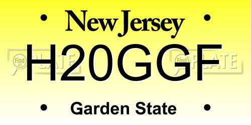 H20GGF New Jersey License Plate