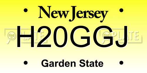 H20GGJ New Jersey License Plate