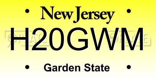 H20GWM New Jersey License Plate