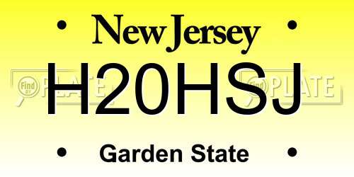 H20HSJ New Jersey License Plate