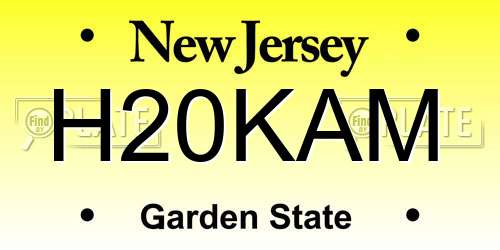 H20KAM New Jersey License Plate