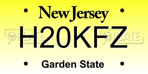 H20KFZ New Jersey License Plate
