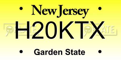 H20KTX New Jersey License Plate