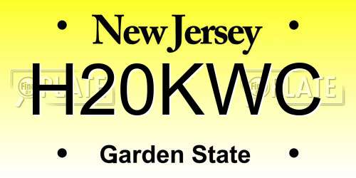 H20KWC New Jersey License Plate