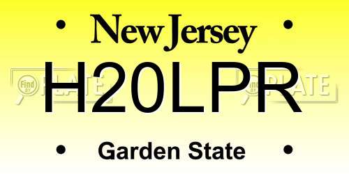 H20LPR New Jersey License Plate