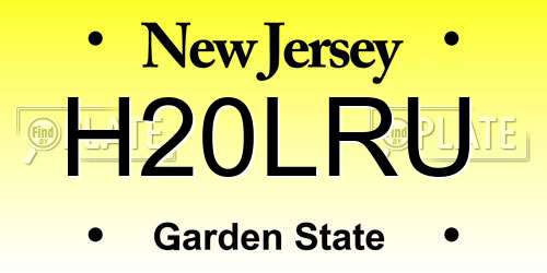 H20LRU New Jersey License Plate