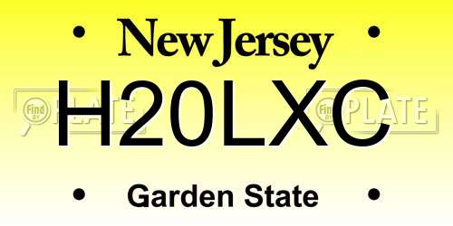 H20LXC New Jersey License Plate