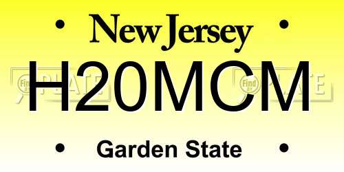 H20MCM New Jersey License Plate
