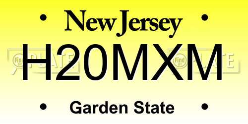 H20MXM New Jersey License Plate
