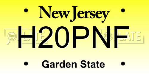 H20PNF New Jersey License Plate