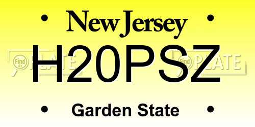 H20PSZ New Jersey License Plate