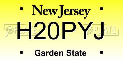 H20PYJ New Jersey License Plate