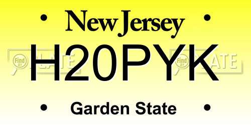 H20PYK New Jersey License Plate