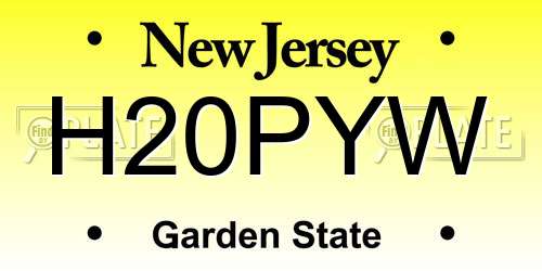 H20PYW New Jersey License Plate