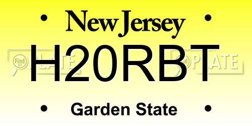 H20RBT New Jersey License Plate