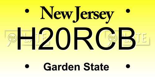 H20RCB New Jersey License Plate