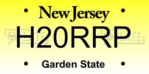 H20RRP New Jersey License Plate