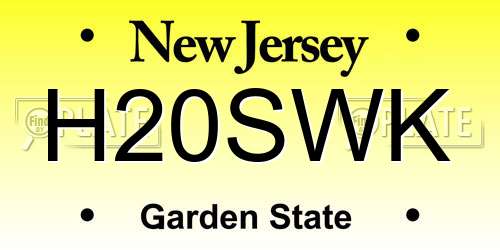 H20SWK New Jersey License Plate