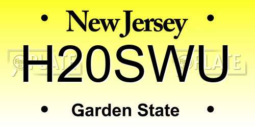 H20SWU New Jersey License Plate