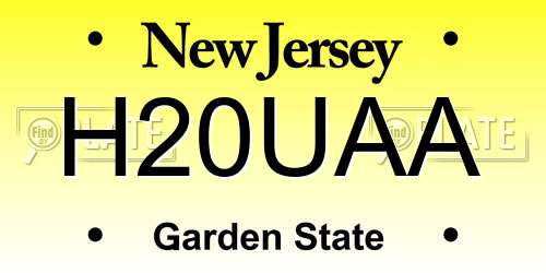 H20UAA New Jersey License Plate